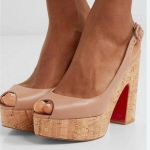 Authentic Christian Louboutin Dona Anna 120 Napa/cork zeppa 38